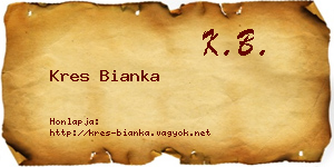 Kres Bianka névjegykártya